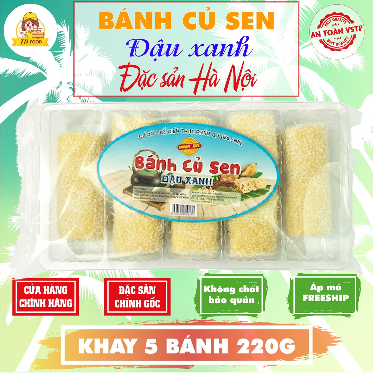 bánh dẻo củ sen đậu xanh, đặc sản hà nội