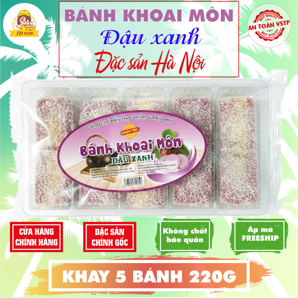 Bánh dẻo khoai môn đậu xanh - Đặc sản Hà Nội