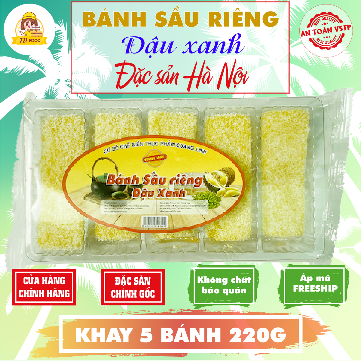 Bánh dẻo sầu riêng đậu xanh, đặc sản hà nội
