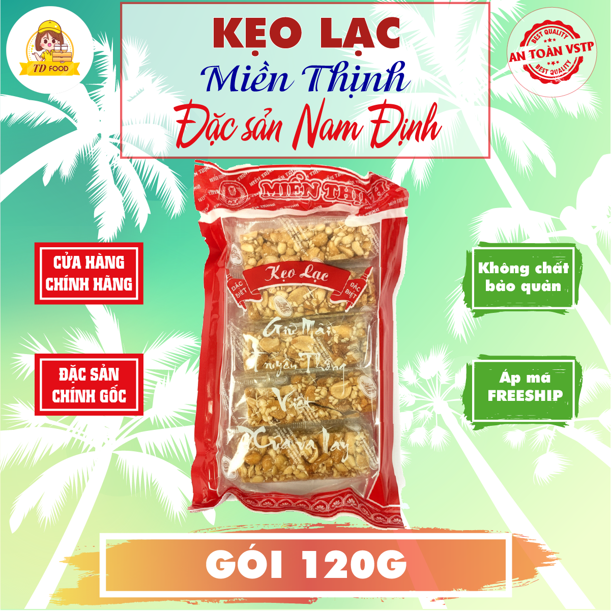 Kẹo Lạc Đậu Phộng Miền Thịnh Gói 120 Gram